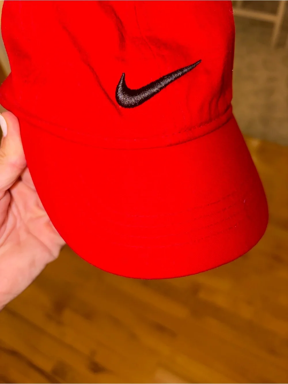 Nike Toddler Red Cotton Swoosh Baseball Cap Red & Black Baseball Cap Hat